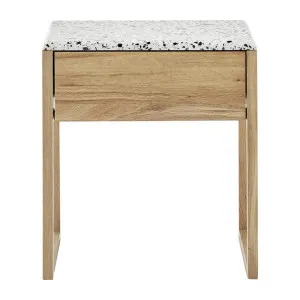 Avalon Terrazzo Top American White Oak Timber Bedside Table, Oak by Life Interiors, a Bedside Tables for sale on Style Sourcebook