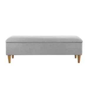 Charlotte Fabric Storage Ottoman Bench, Light Grey by L&I Home, a Ottomans for sale on Style Sourcebook