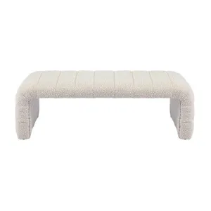 Blake Boucle Fabric End of Bed Bench, Cream by Life Interiors, a Benches for sale on Style Sourcebook
