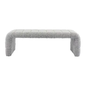 Blake Boucle Fabric End of Bed Bench, Grey by Life Interiors, a Benches for sale on Style Sourcebook