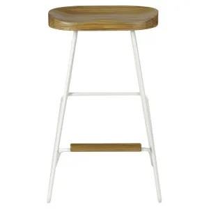 Huxley Elm & Steel Backless Counter Stool, Natural / White by L&I Home, a Bar Stools for sale on Style Sourcebook