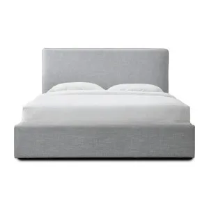 Dane Fabric Gas Lift Storage Platform Bed, Queen, Light Grey by L&I Home, a Beds & Bed Frames for sale on Style Sourcebook