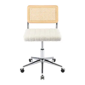 Blake Rattan & Boucle Fabric Office Chair by L&I Home, a Chairs for sale on Style Sourcebook