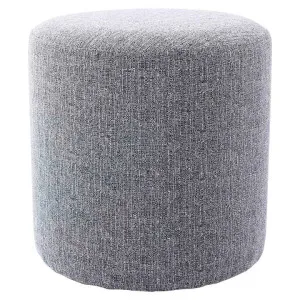Rosabelle Fabric Round Ottoman Stool, Light Grey by L&I Home, a Ottomans for sale on Style Sourcebook