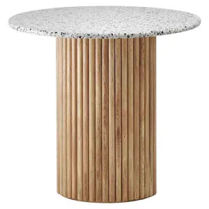 Cosmos Round Side Table, Terrazzo / Oak by L&I Home, a Side Table for sale on Style Sourcebook