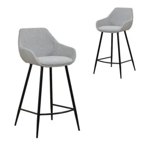 Set of 2 - Cody 68cm Fabric Bar Stool - Spec Grey by Interior Secrets - AfterPay Available by Interior Secrets, a Bar Stools for sale on Style Sourcebook