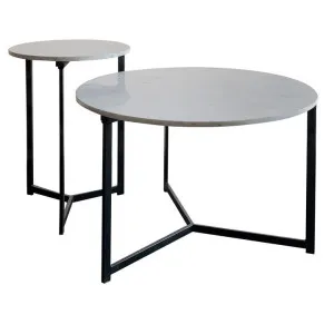 Dakota 2 Piece Marble & Iron Round Nested Coffee Table Set, 71/43cm by Tantora, a Coffee Table for sale on Style Sourcebook
