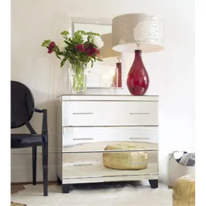 Isabelle Mirrored 3 Drawer Chest by Tantra, a Dressers & Chests of Drawers for sale on Style Sourcebook