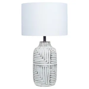 White Fern Mango Wood Base Table Lamp by Tantora, a Table & Bedside Lamps for sale on Style Sourcebook