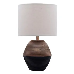 Black Bangles Ribbed Timber Base Table Lamp by Tantora, a Table & Bedside Lamps for sale on Style Sourcebook