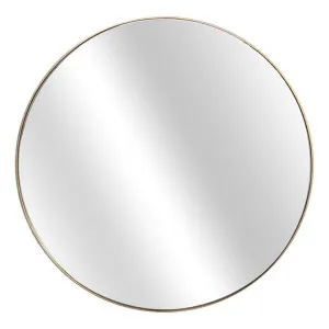 Ryleigh Iron Frame Round Wall Mirror, 100cm, Gold by Tantora, a Mirrors for sale on Style Sourcebook