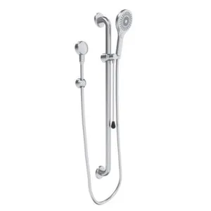 Care Shower Set Straight Rail Brushed | Made From Stainless Steel In Brushed Stainless Steel By Raymor by Raymor, a Showers for sale on Style Sourcebook