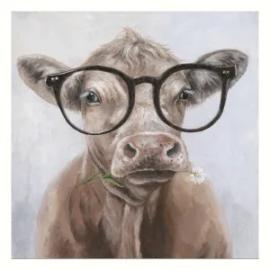 "Specsy Moo" Stretched Canvas Wall Art Print, 80cm by PNC Imports, a Artwork & Wall Decor for sale on Style Sourcebook