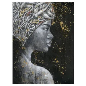 "Profile Portrait of Turbaned African Beauty" Stretched Canvas Wall Art Print, 100cm by PNC Imports, a Artwork & Wall Decor for sale on Style Sourcebook