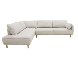 Hudson Plaza Pearl Brown Chaise Sofa - 3 Seater by James Lane, a Sofas for sale on Style Sourcebook