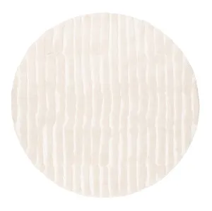 Yoanna Ivory Abstract Striped Round Rug by Miss Amara, a Shag Rugs for sale on Style Sourcebook