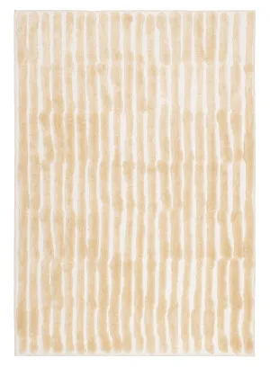 Fritzie Champagne Abstract Striped Rug by Miss Amara, a Shag Rugs for sale on Style Sourcebook