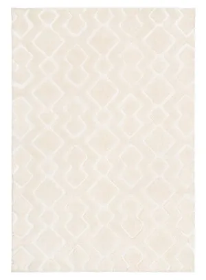 Petra Ivory Diamond Rug by Miss Amara, a Shag Rugs for sale on Style Sourcebook