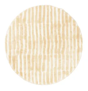 Fritzie Champagne Abstract Striped Round Rug by Miss Amara, a Shag Rugs for sale on Style Sourcebook
