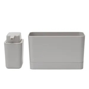 Brabantia SinkSide Sink Organiser & Soap Dispenser Set, Mid Grey by Brabantia, a Kitchen Organisers & Storage for sale on Style Sourcebook
