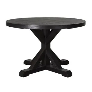 Deckler Round Dining Table Black - 120 x 120 x 77cm by Elme Living, a Dining Tables for sale on Style Sourcebook