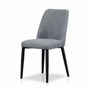 Set of 2 - Emmitt Fabric Dining Chair - Pebble Grey in Black Legs by Interior Secrets - AfterPay Available by Interior Secrets, a Dining Chairs for sale on Style Sourcebook