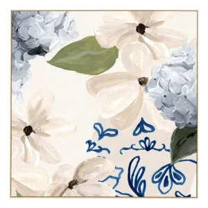 Botanic Blue 1 Box Framed Canvas in 92 x 92cm by OzDesignFurniture, a Prints for sale on Style Sourcebook