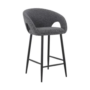 Set of 2 - Albinus 65cm Bar Stool - Anthracite Grey Boucle by Interior Secrets - AfterPay Available by Interior Secrets, a Bar Stools for sale on Style Sourcebook