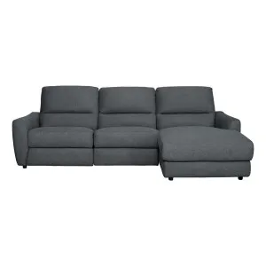 Portland 3 Seater Recliner Sofa + Chaise RHF in Belfast Charcoal by OzDesignFurniture, a Sofas for sale on Style Sourcebook