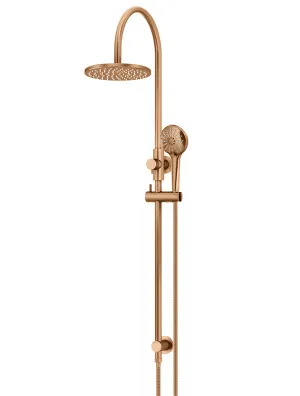 Meir | Round Gooseneck Overhead Shower Set with 200mm Rose, Three-Function Hand Shower by Meir, a Shower Heads & Mixers for sale on Style Sourcebook
