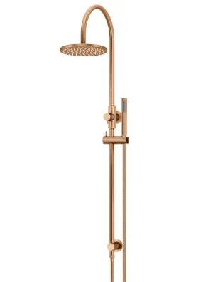 Meir | Round Gooseneck Overhead Shower Set with 200mm Rose, Single-Function Hand Shower by Meir, a Shower Heads & Mixers for sale on Style Sourcebook