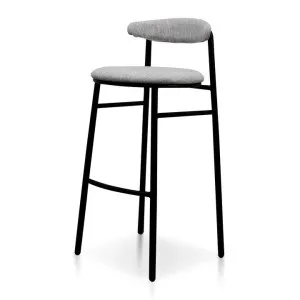 Ex Display - Oneal 75cm Fabric Bar Stool - Silver Grey and Black Legs-V1 by Interior Secrets - AfterPay Available by Interior Secrets, a Bar Stools for sale on Style Sourcebook