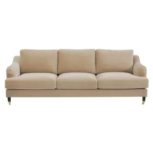 Aerin 3 Seater Sofa - Taupe Velvet by CAFE Lighting & Living, a Sofas for sale on Style Sourcebook