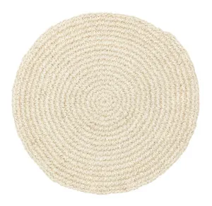 Amparo Bleached Crochet Round Jute Rug by Miss Amara, a Contemporary Rugs for sale on Style Sourcebook