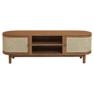 Kelly Mindi Wood & Rattan 2 Door Oval TV Unit, 150cm, Almond by Centrum Furniture, a Entertainment Units & TV Stands for sale on Style Sourcebook