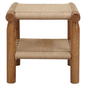 Kelly Mindi Wood & Woven Cord Square Lamp Table, Almond by Centrum Furniture, a Side Table for sale on Style Sourcebook