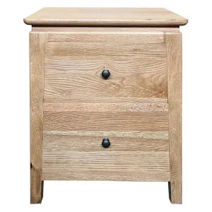 Avie Oak Timber 2 Drawer Bedside Table by Montego, a Bedside Tables for sale on Style Sourcebook