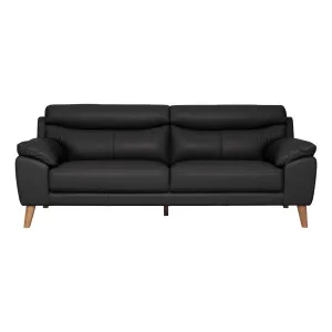 Bronco 3.5 Seater Sofa in Leather Black by OzDesignFurniture, a Sofas for sale on Style Sourcebook