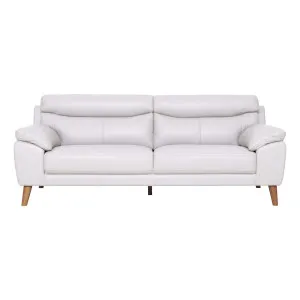 Bronco 3.5 Seater Sofa in Leather Pure White by OzDesignFurniture, a Sofas for sale on Style Sourcebook