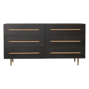 Retreat Wooden 6 Drawer Dresser, Black by Cozy Lighting & Living, a Dressers & Chests of Drawers for sale on Style Sourcebook