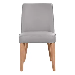 Hogan Dining Chair in Leather Pewter / Clear by OzDesignFurniture, a Dining Chairs for sale on Style Sourcebook