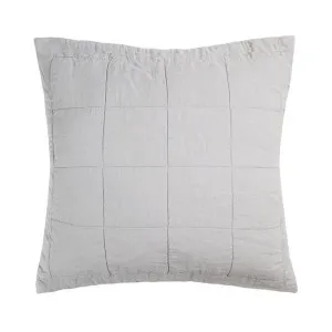 Bambury French Flax Linen Quilted Euro Sham, Silver by Bambury, a Bedding for sale on Style Sourcebook