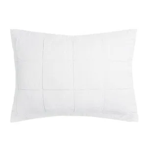Bambury French Flax Linen Quilted Standard Pillow Sham, Ivory by Bambury, a Bedding for sale on Style Sourcebook
