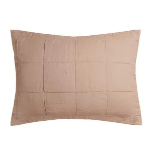 Bambury French Flax Linen Quilted Standard Pillow Sham, Tea Rose by Bambury, a Bedding for sale on Style Sourcebook