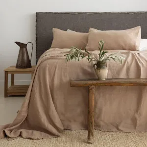Bambury French Flax Linen Sheet Set, King, Tea Rose by Bambury, a Bedding for sale on Style Sourcebook