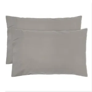 Bambury Temple Organic Cotton Standard Pillowcase, Pack of 2, Grey by Bambury, a Bedding for sale on Style Sourcebook