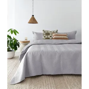 Bambury Herringbone Embossed Coverlet Set, Single / Double, Silver by Bambury, a Bedding for sale on Style Sourcebook