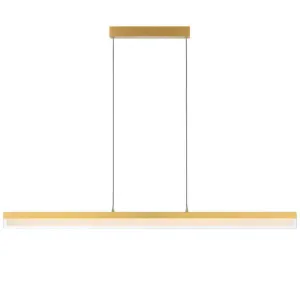 Salas Aluminium Dimmable LED Linear Pendant Light, Brass by Telbix, a Pendant Lighting for sale on Style Sourcebook