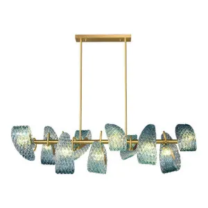 Aquaflow Brass & Artistic Glass Bar Pendant Light, 10 Light by LumenSphere, a Pendant Lighting for sale on Style Sourcebook