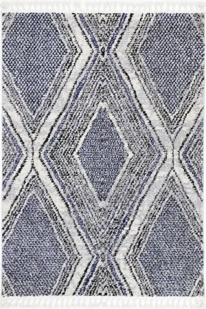 Deano Navy Blue Geometric Rug by Wild Yarn, a Contemporary Rugs for sale on Style Sourcebook
